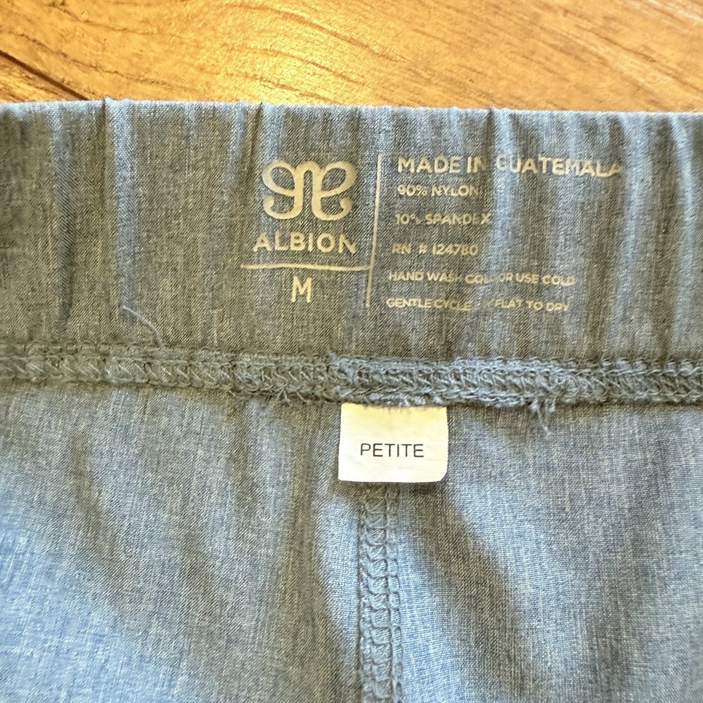 Albion Women's Jetsetter Jogger Pants Zipper Ankles Nylon Travel Blue Sz M - Picture 2 of 3